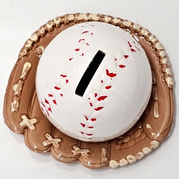 Gift Co. Ceramic Baseball & Glove Coin Piggy Bank - Picture 6 of 14